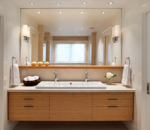 bathroom mirror placement over vanity