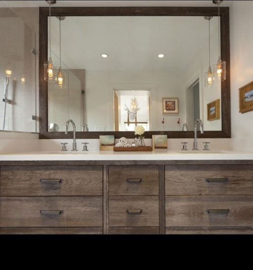 bathroom mirror placement over vanity